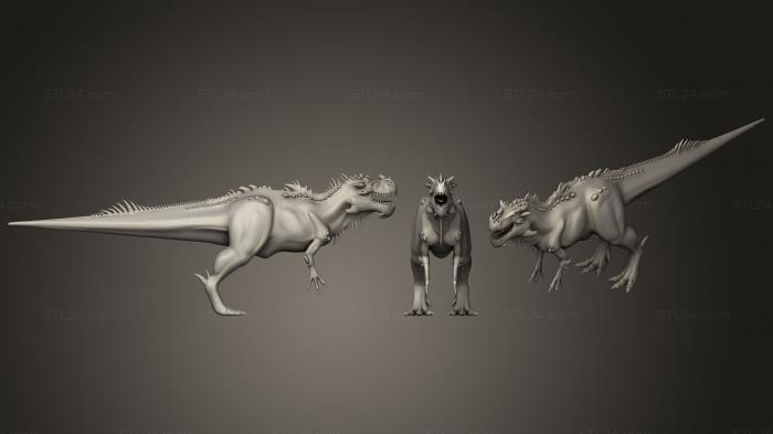 Статуэтки животных (Теропод, STKJ_1812) 3D модель для ЧПУ станка